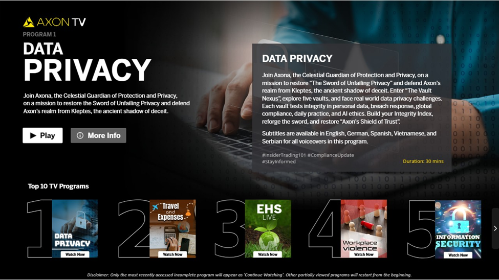 Axon TV — making compliance training..